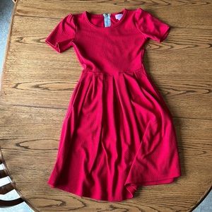 LuLaRoe red Amelia dress with pockets